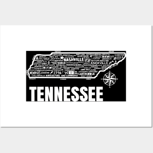 Tennessee Map Posters and Art